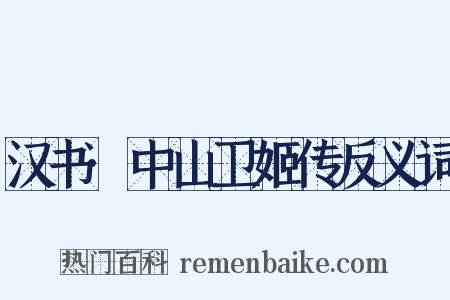 汉书·中山卫姬传反义词是什么意思的图片